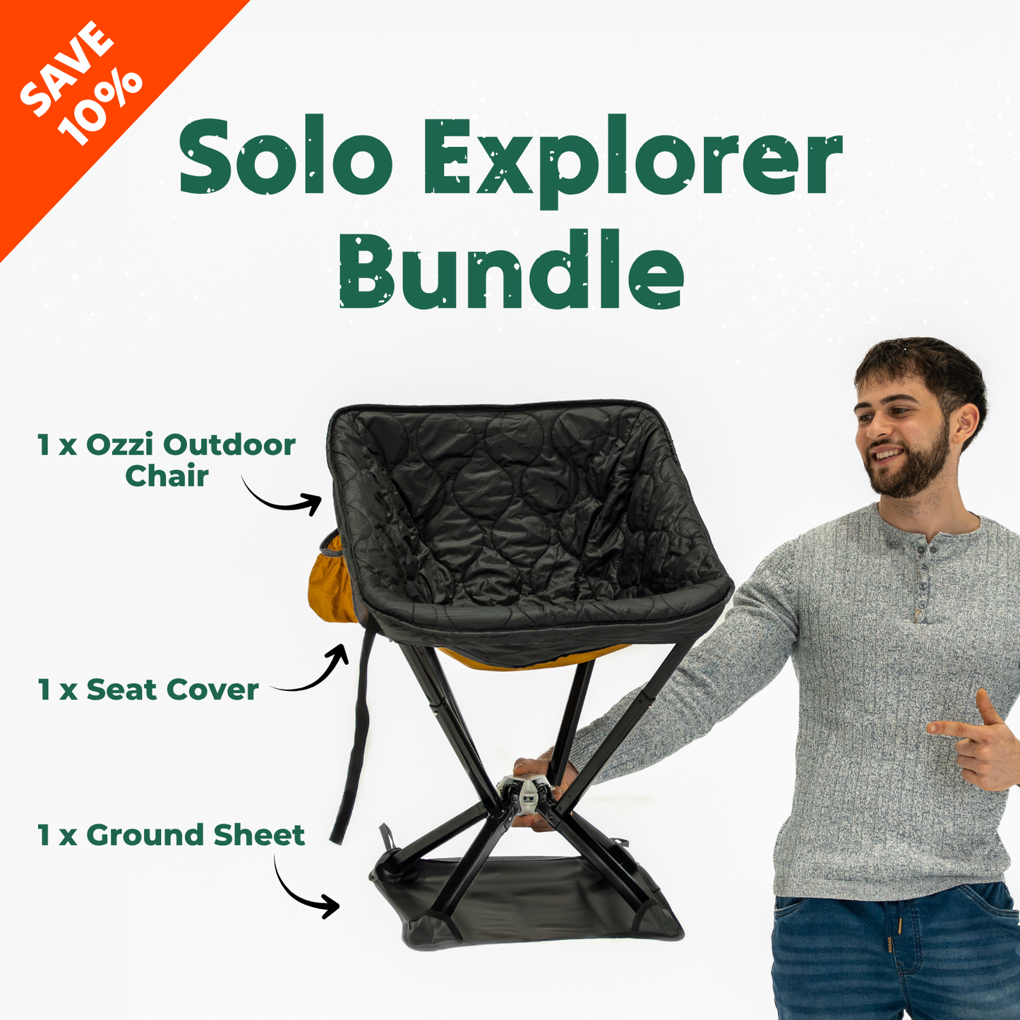 Solo Explorer Bundle — Chair, Cover & Ground Sheet
