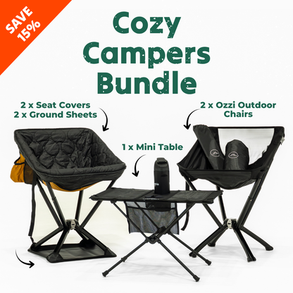 Cozy Campers Bundle — 2 Chairs, Covers, Table & Ground Sheets