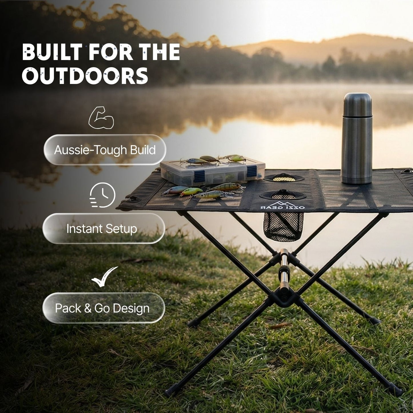 Ozzi Gear Mini Table — Lightweight Folding Camping Side Table